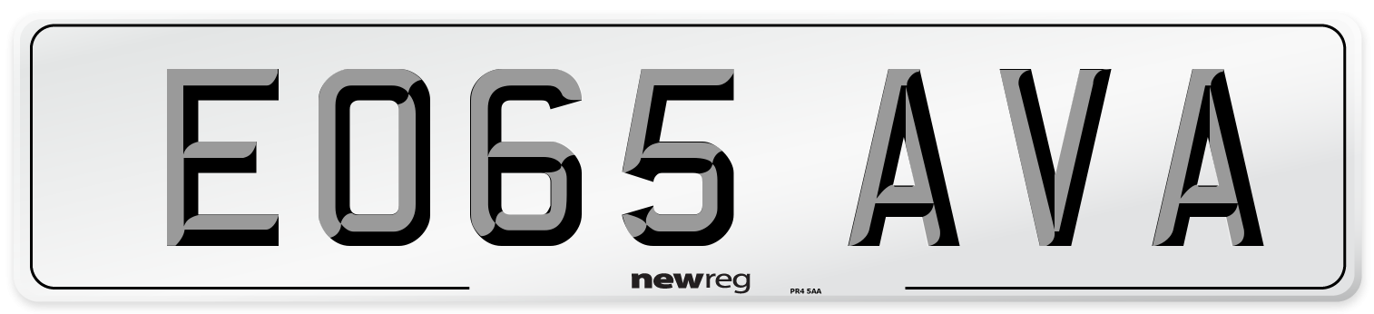 EO65 AVA Number Plate from New Reg
